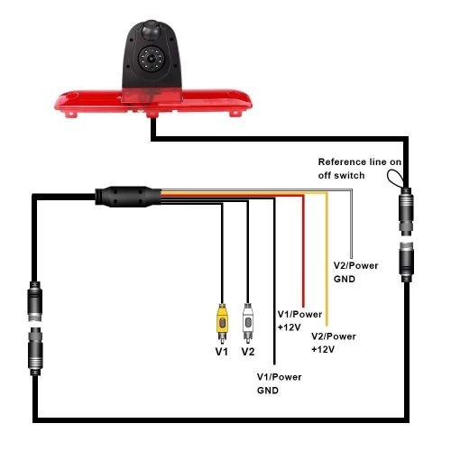 Car Brake Light Dual Camera HD Reversing Camera Fit for 2006-2018 Fiat Ducato, US $98.60, image 3