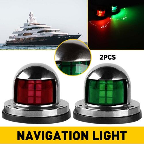 Pair Marine Boat pontoon yacht 12V Stainless Steel LED Bow Lights Navigation, US $14.99, image 5