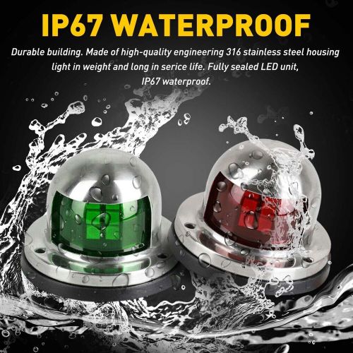 Pair Marine Boat pontoon yacht 12V Stainless Steel LED Bow Lights Navigation, US $14.99, image 8