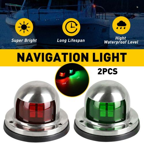 Pair Marine Boat pontoon yacht 12V Stainless Steel LED Bow Lights Navigation, US $14.99, image 11