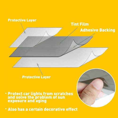 Matte Black Vinyl Wrap Car Headlight Vehicle Sticker Decal Film Air Bubble Free, US $10.99, image 3