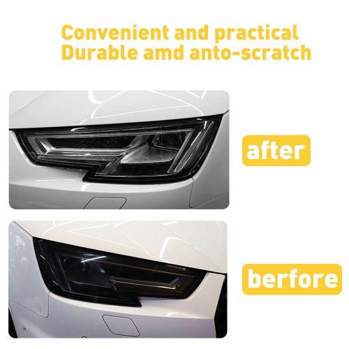 Matte Black Vinyl Wrap Car Headlight Vehicle Sticker Decal Film Air Bubble Free, US $10.99, image 6
