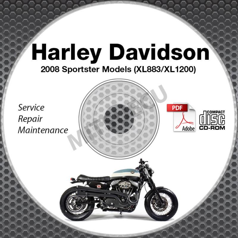 2008 harley davidson sportster xl1200 xl883 models service manual cd repair shop
