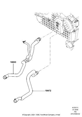 7f9z18663a tube heater water 05 06 07 sable