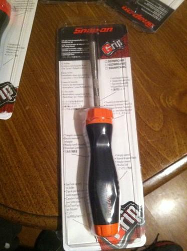 Snap on screwdriver ratcheting  soft grip,black orge.handle   sgdmrc44b   new