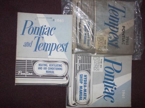 1961 pontiac tempest service repair shop manual set 