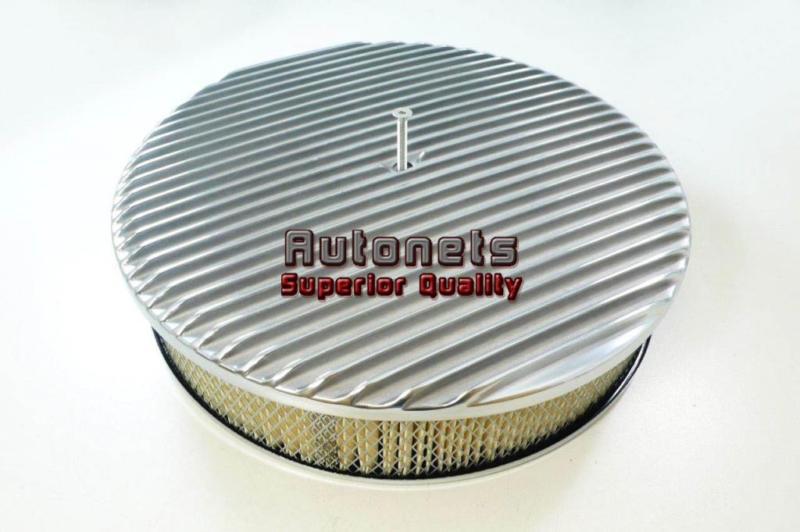 14" round flamed aluminum air cleaner hot rod filter kit universal fit