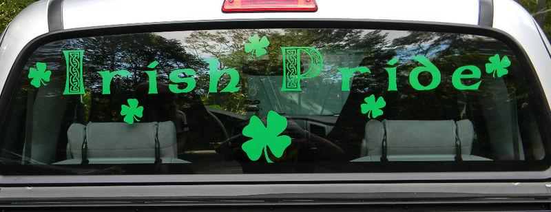 Irish pride vinyl decal sticker  ireland clovers custom made