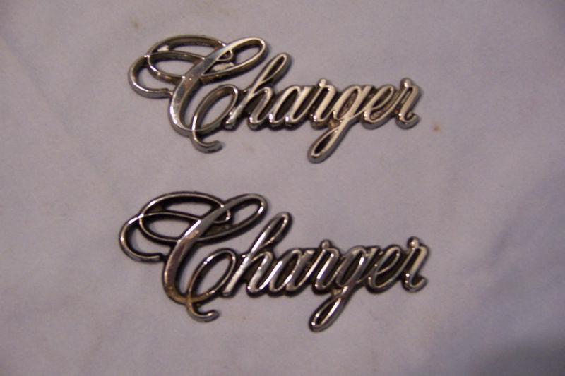 Pair of factory dodge charger fender trunk emblems 77 78 79 / free shipping