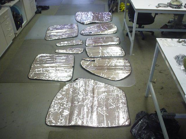 Sun-foil bell 206 and 206l helicopter sunscreen full set - 10 pieces gold mylar