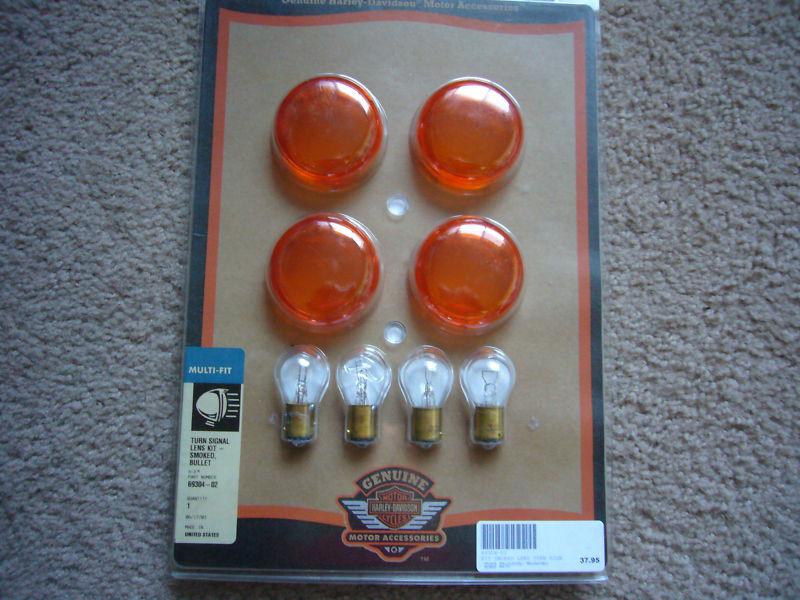 Harley-davidson - turn signal lens kit - smoked bullet - multi fit new old stock