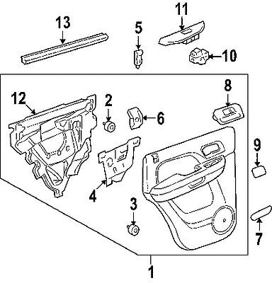 Gmc 25897912 genuine oem factory original handle, inside cover