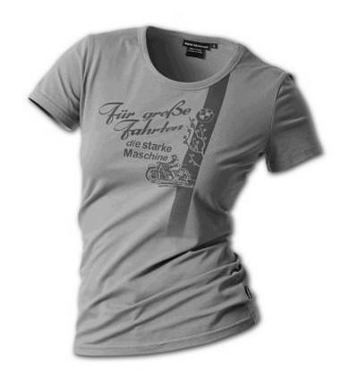 Bmw genuine motorrad motorcycle t shirt heritage for women gray - size small