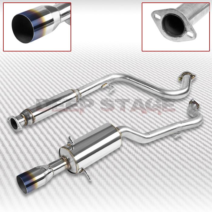 Stainless turbo cat back exhaust 3.5" burnt tip muffler 05-07 cobalt ls/ltz 2.2l