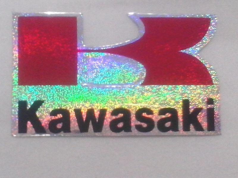 Kawasaki sticker racing decal reflective car light foil 10 pcs. size 7 x 4 cm.