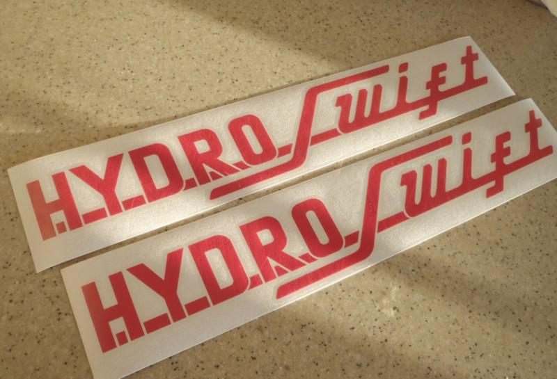 Hydro-swift vintage boat decals die-cut 2-pak 18" free ship + free fish decal!