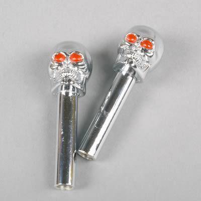 Mr. gasket 6880g door lock knobs skull plastic chrome universal pair