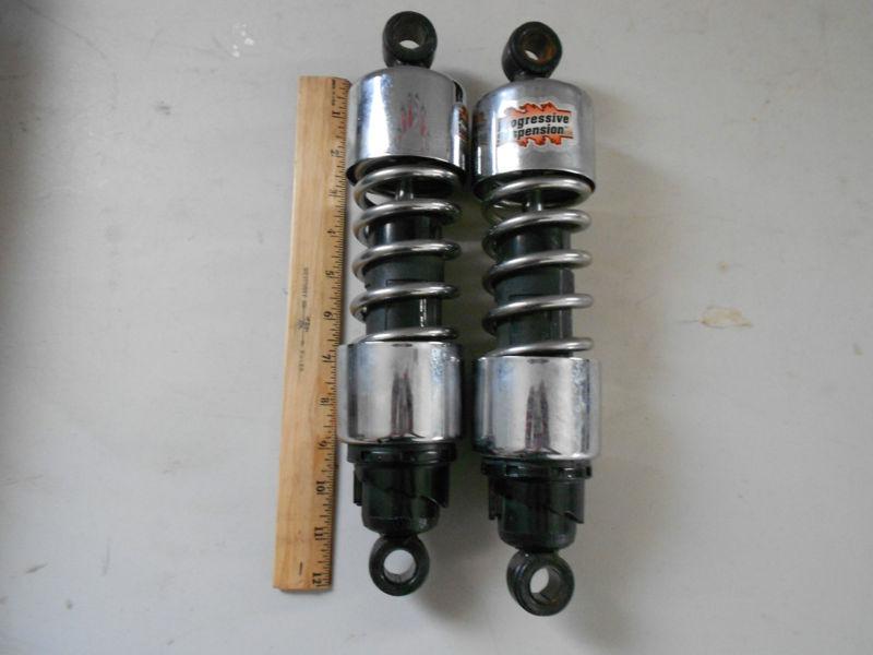 Progressive  shock h-duty 12" chrome harley xl883c custom 1200c xl1200 xl883