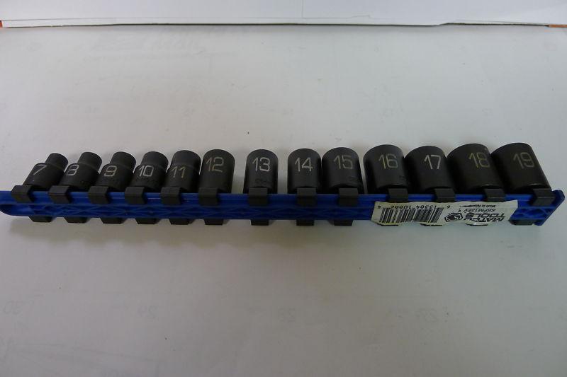 Matco 3/8 drive 6 point shallow metric impact socket set 13 pc 7mm 19mm w/ tray