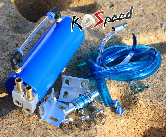 Universal billet blue aluminum 750ml racing oil catch breather tank/reservoir