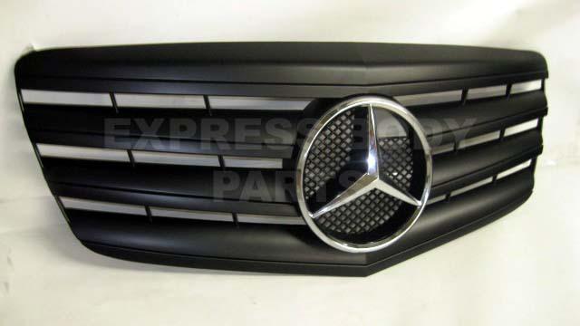 07-09 W211 E-CLASS MERCEDES GRILLE FLAT MATTE BLACK W/CHROME STAR 63 E550 E350, US $149.00, image 2
