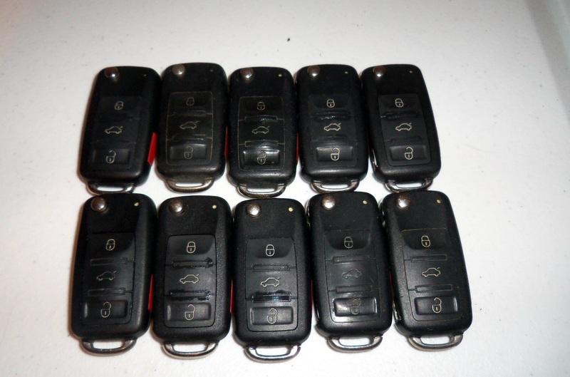 Lot of 10 volkswagen vw flip key keyless remotes fobs transmitters kr55wk45022