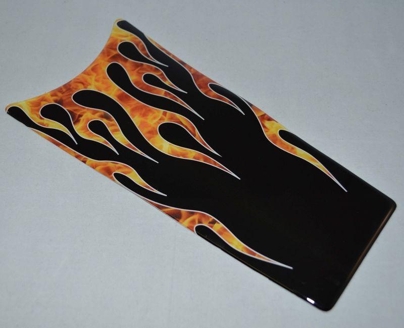 Custom "fire flame" dash insert decal for 1989-2007 harley electra & road glide