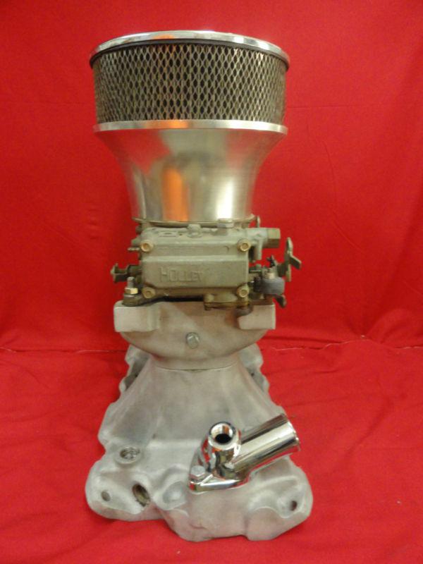 Purchase Weiand Tunnel Ram Dual Quad Intake SBC Holley 2x4 600CFM w