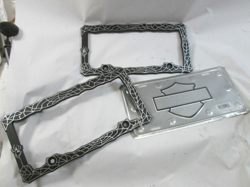 Purchase Harley car truck spider web bar and shield license plate trim