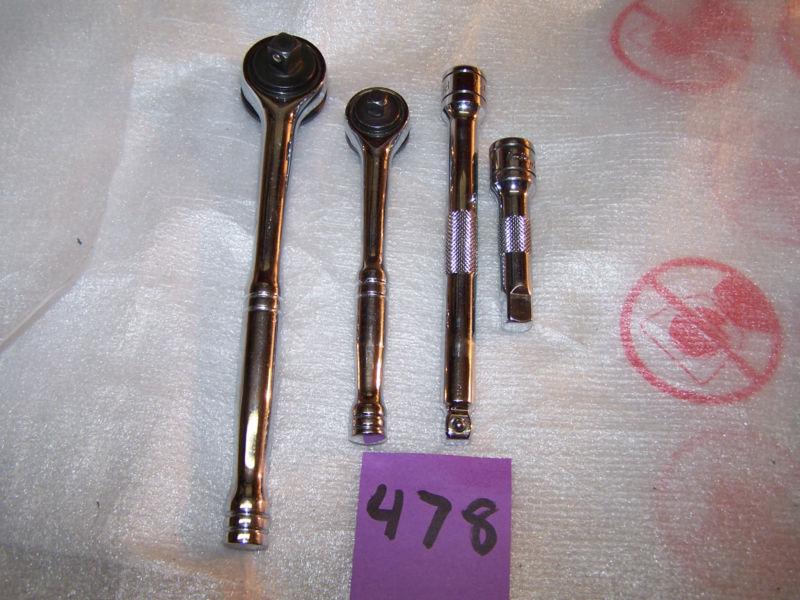2 POWERBUILT CHROME RATCHETS & 2 EXT.USED #478, US $25.00, image 2