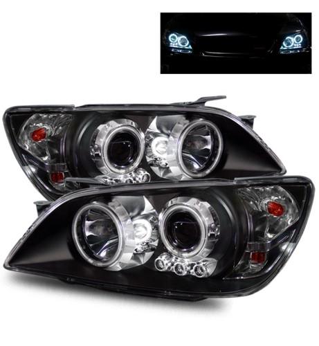 01-05 lexus is300 aftermarket led ccfl angel eye halo black projector headlights
