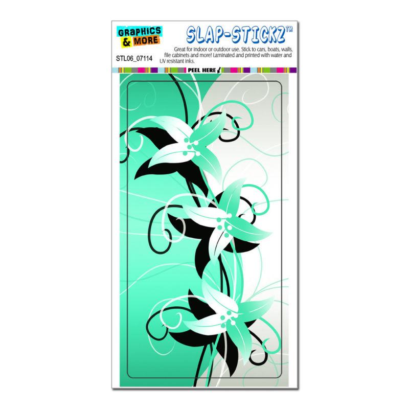 Flower power blue green turquoise - slap-stickz™ window locker bumper sticker
