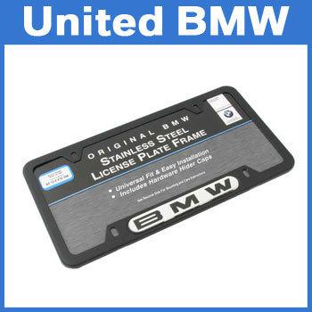 Genuine bmw black stainless steel license plate frame