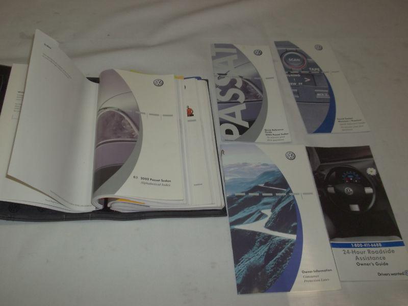 2002 vw passat sedan owner's manualset & black vw 4 ringed binder case. free s/h