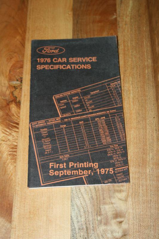 1976 ford car service specifications manual 1st prtg sept '75- fps 365-12476a