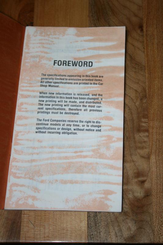 1976 Ford Car Service Specifications Manual 1st Prtg Sept '75- FPS 365-12476A, US $14.95, image 2