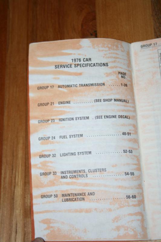 1976 Ford Car Service Specifications Manual 1st Prtg Sept '75- FPS 365-12476A, US $14.95, image 3