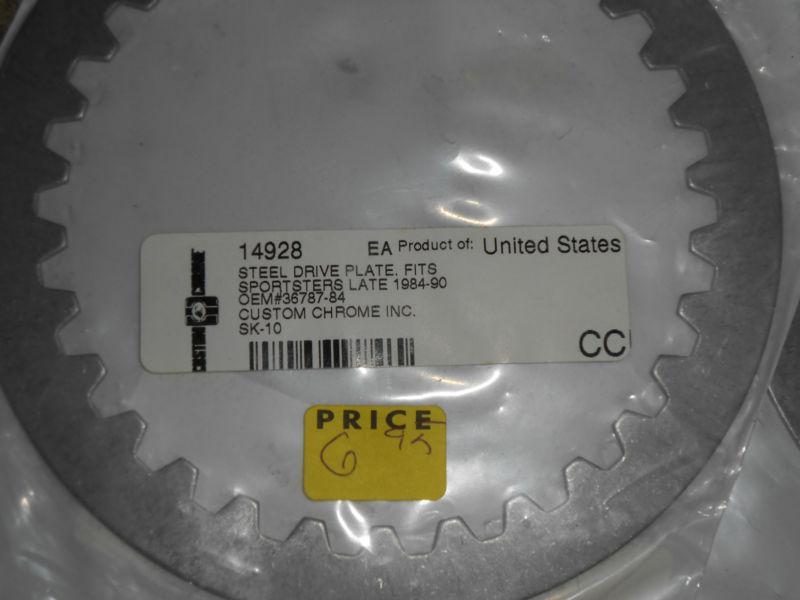 5 steel drive plates  fit sportster late 1984-1990 oem# 36787-84
