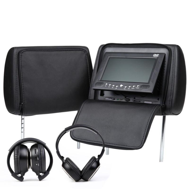 Buy Black 2x9"Car Headrest Monitor DVD Player Digital Screen Speaker
