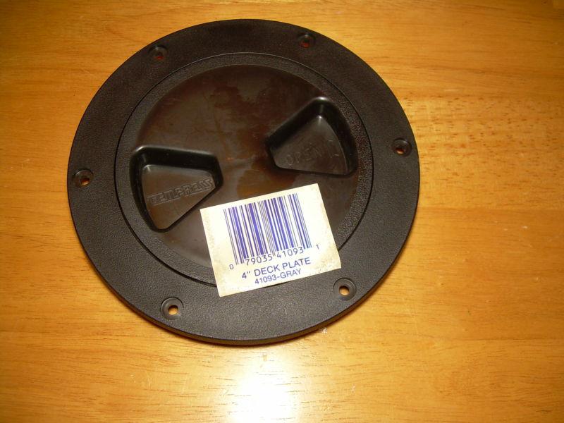 4" deck plate with screw out lid, inspection  port access, black  usa 331942