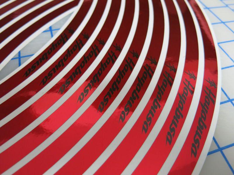 Red chrome custom rim stripes wheel tape w/ suzuki hayabusa   mirror finish  a1