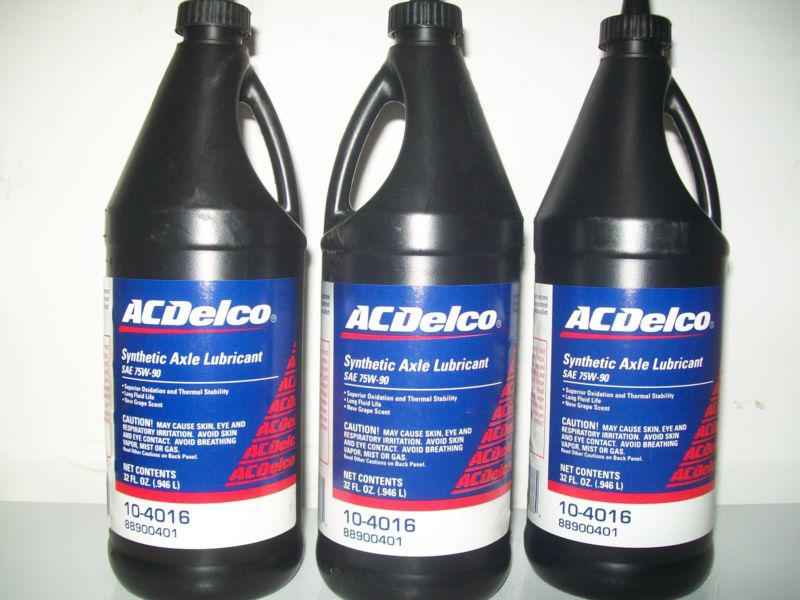Gm synthetic axle lubricant, sae 75w-90 gear lube 3 quarts yukon envoy corvette