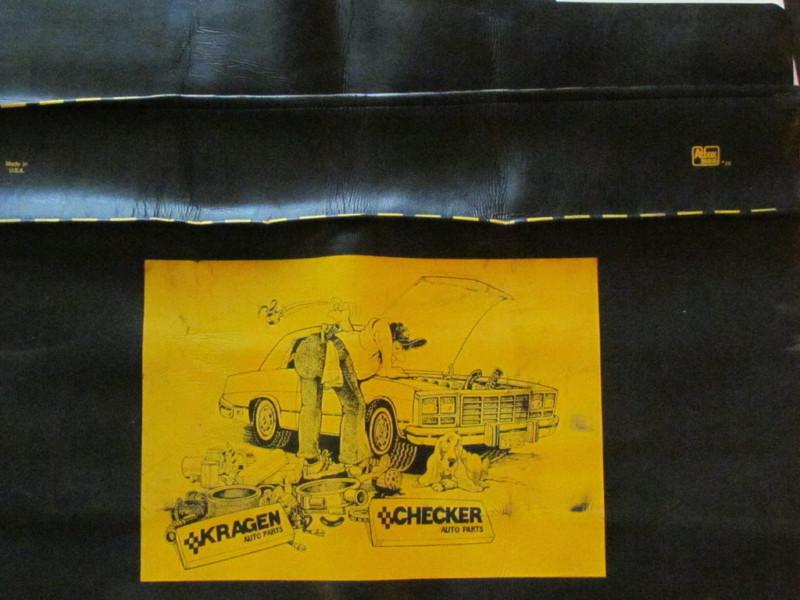 Vintage auto car  fender cover kragen checker auto parts cartoon 1970's