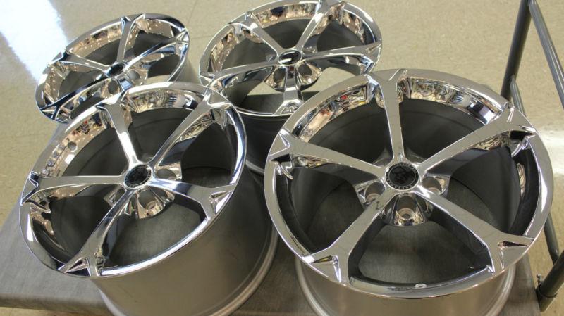 NEW GM OEM Chrome Grand Sport Corvette Wheels Rims 2006-2013 C6 Z06 ZO6 Size LS3, US $869.00, image 3