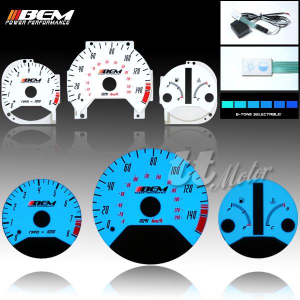 Sale 98-02 honda accord dx lx indiglo glow gauge cluster white face wire switch