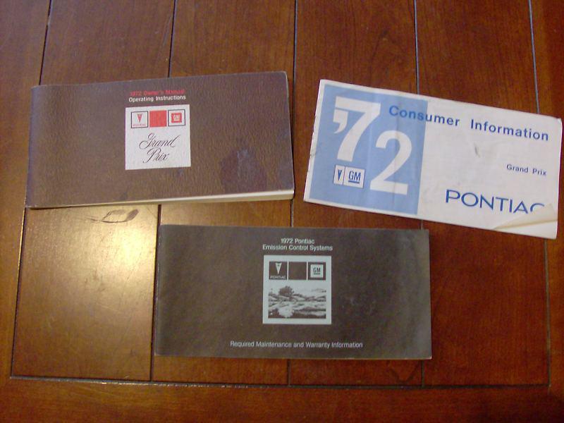 Buy 1972 PONTIAC GRAND PRIX OWNER'S MANUAL SET / ORIGINAL GUIDE BOOK