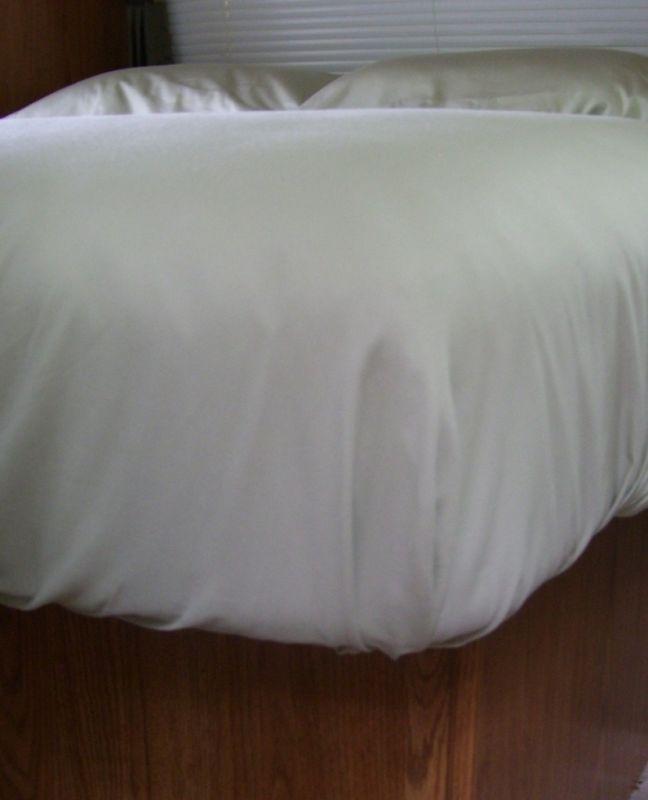 60x75 short queen sheet set for rv mattress sage green new! cotton made in usa
