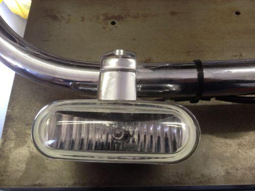 Chrome engine crash bar mounted lights