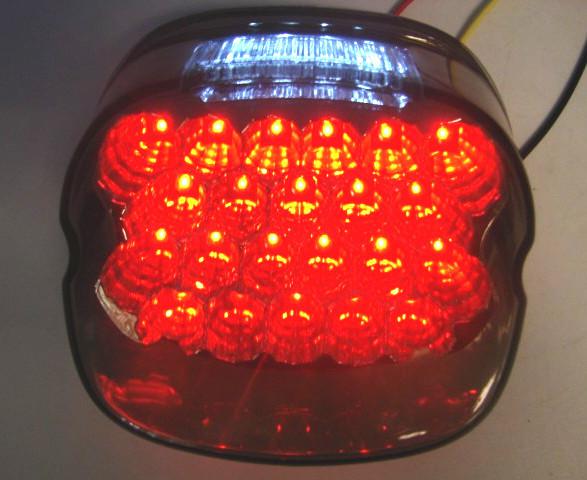 Smoke led tail brake light for 99-03 harley sportster xl dyna glide fxd laydown