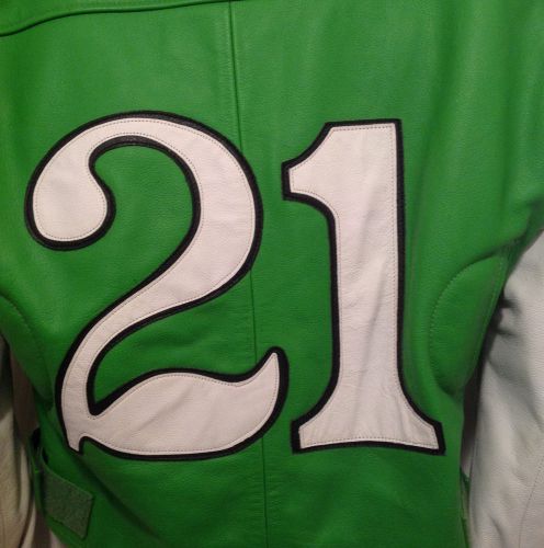 Eddie lawson kawasaki official 21 replica leather jacket mint medium